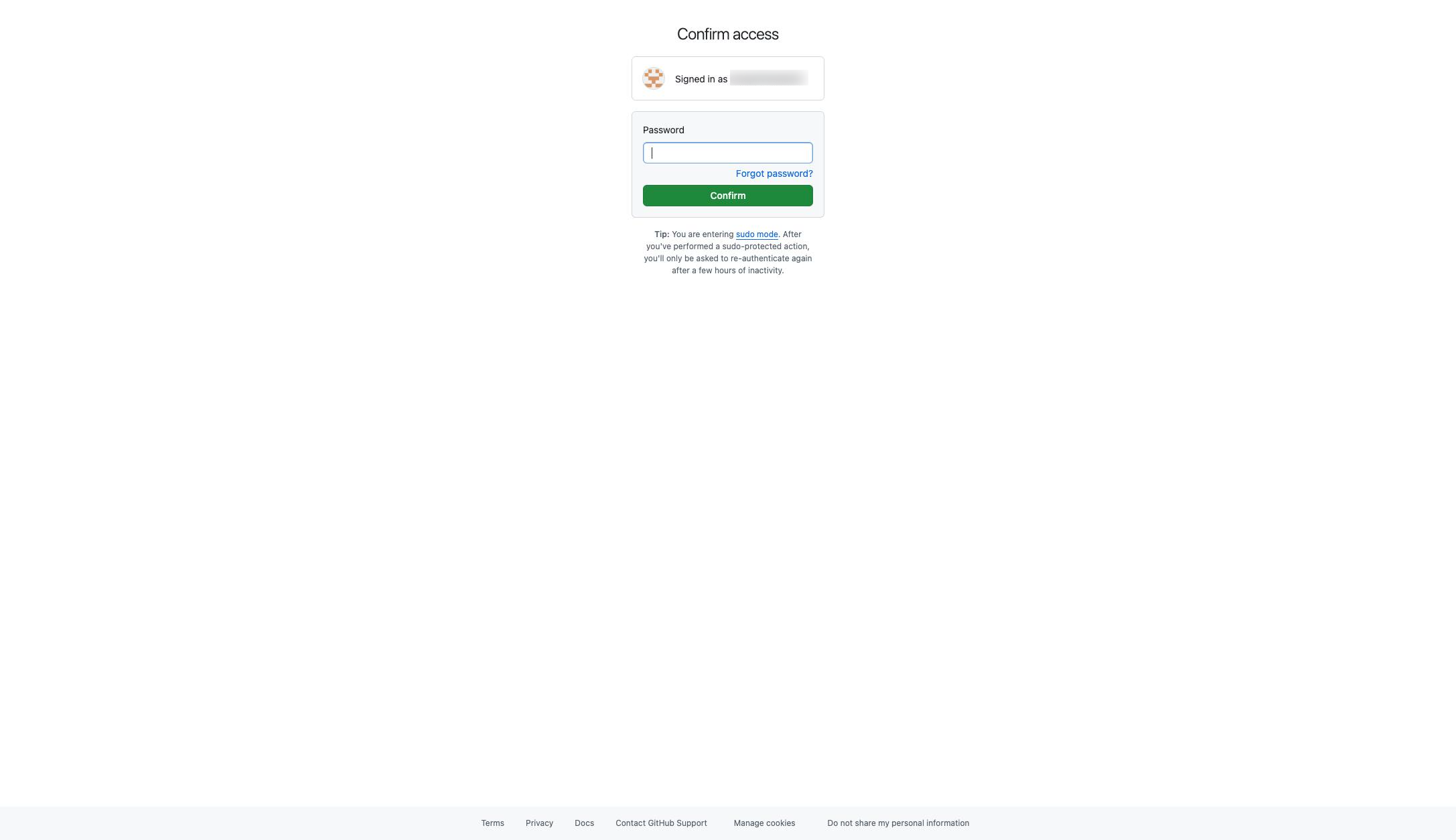 Click the Password input field