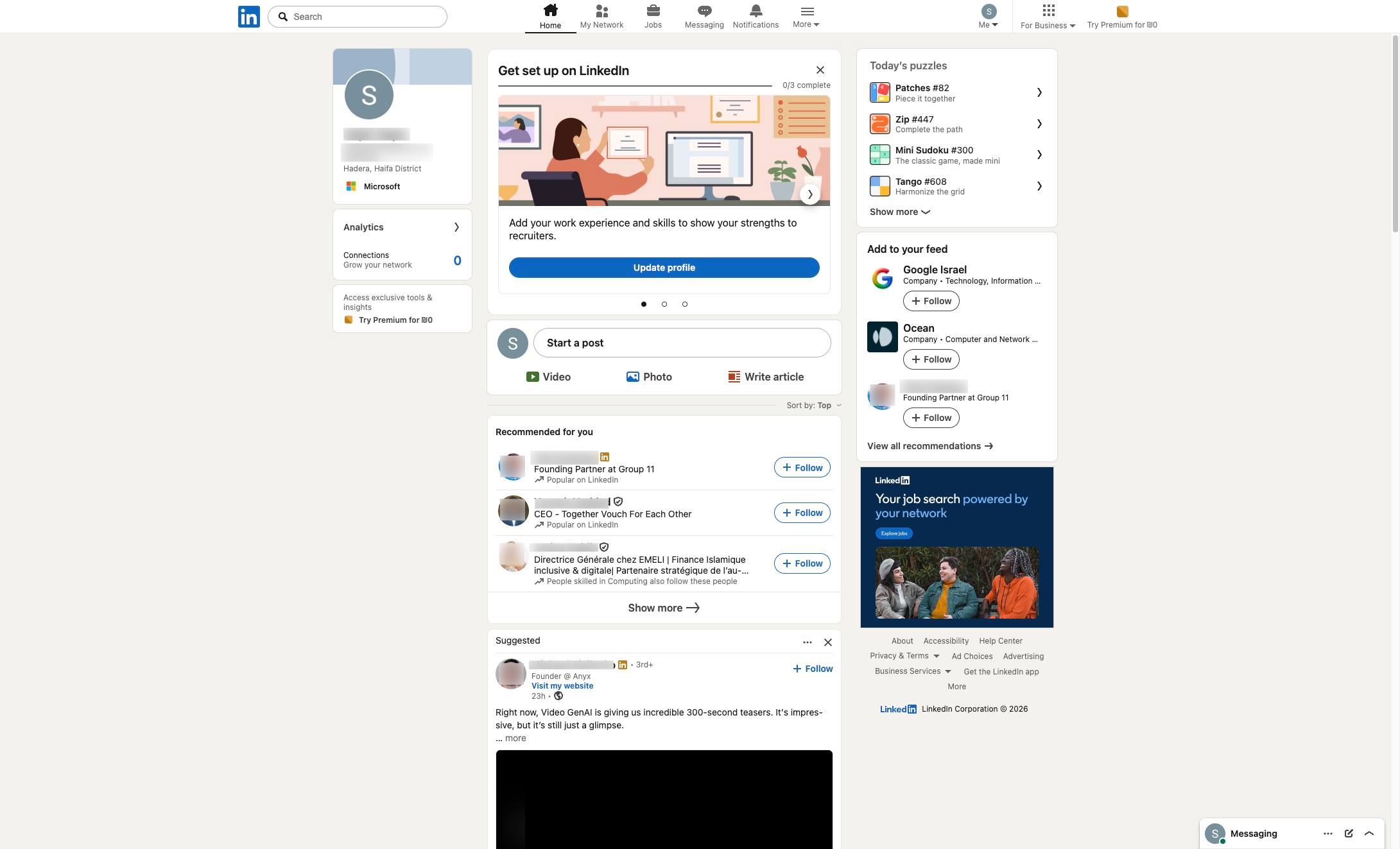 Navigate to the LinkedIn feed