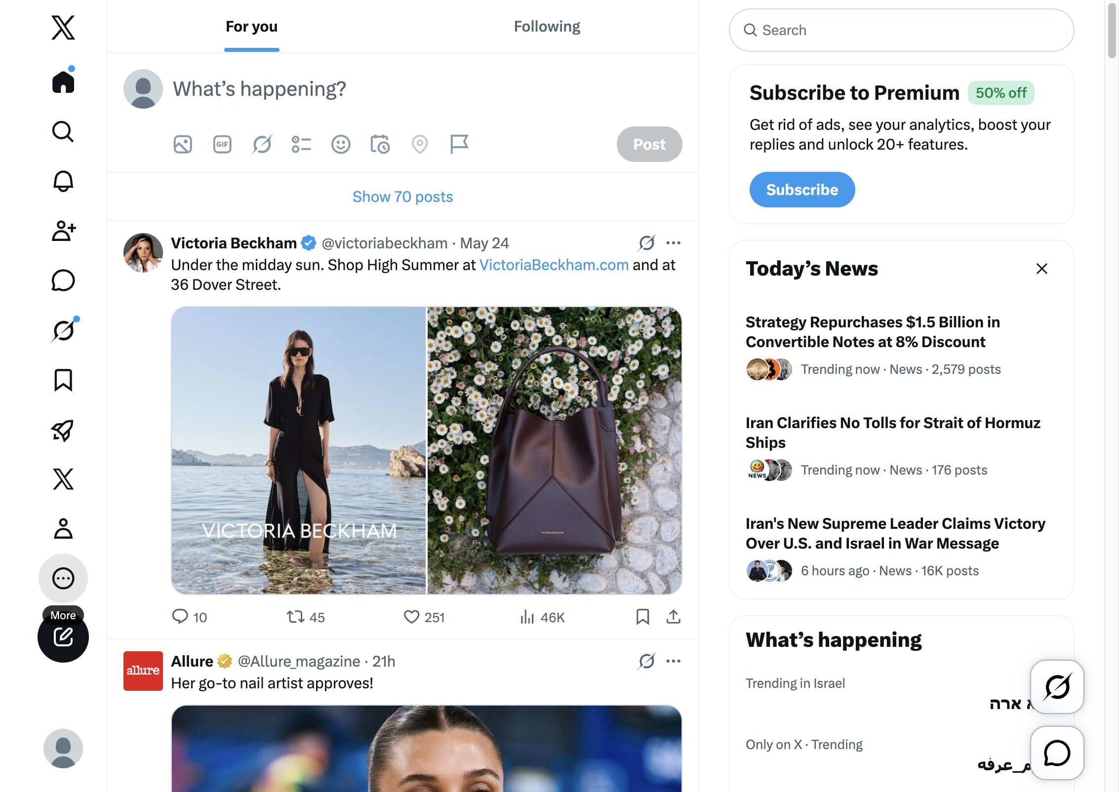 Click on the three dots to reveal the 'More' menu