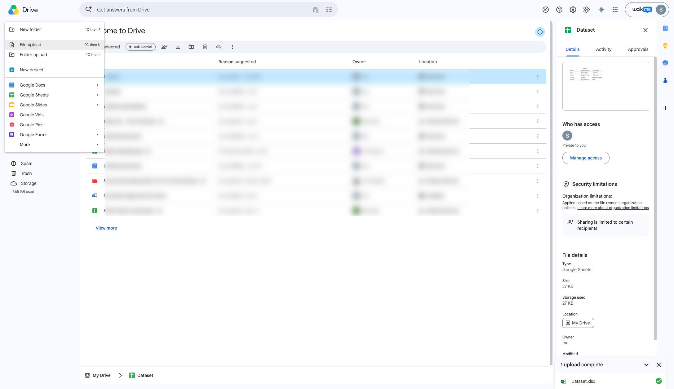 Click "File upload^C then U" list item