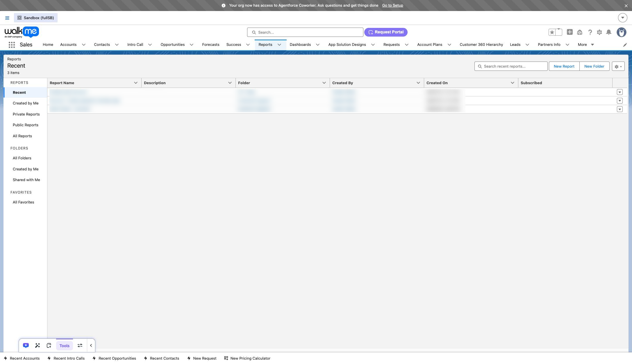 Click "Reports" in navigation