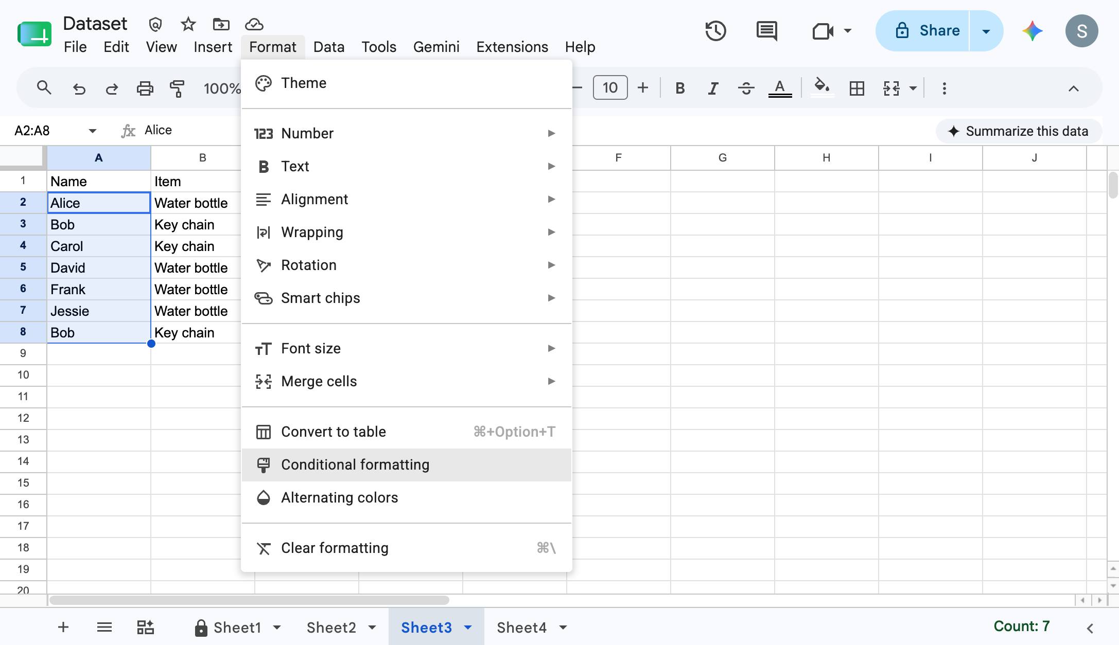 Click "Conditional formatting"