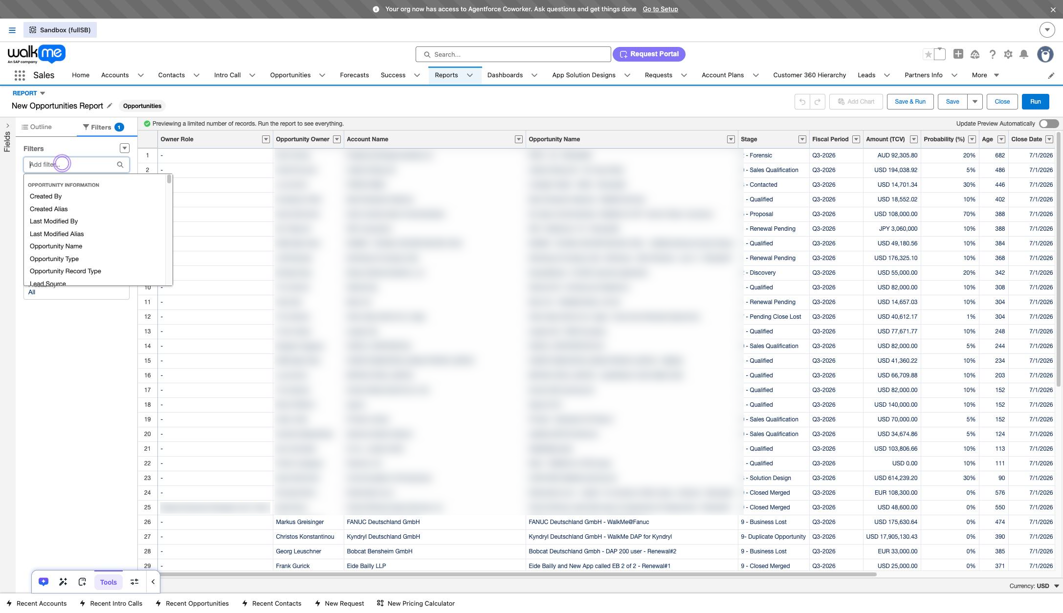 Click the "Add filter..." field if you'd like to add any filters.