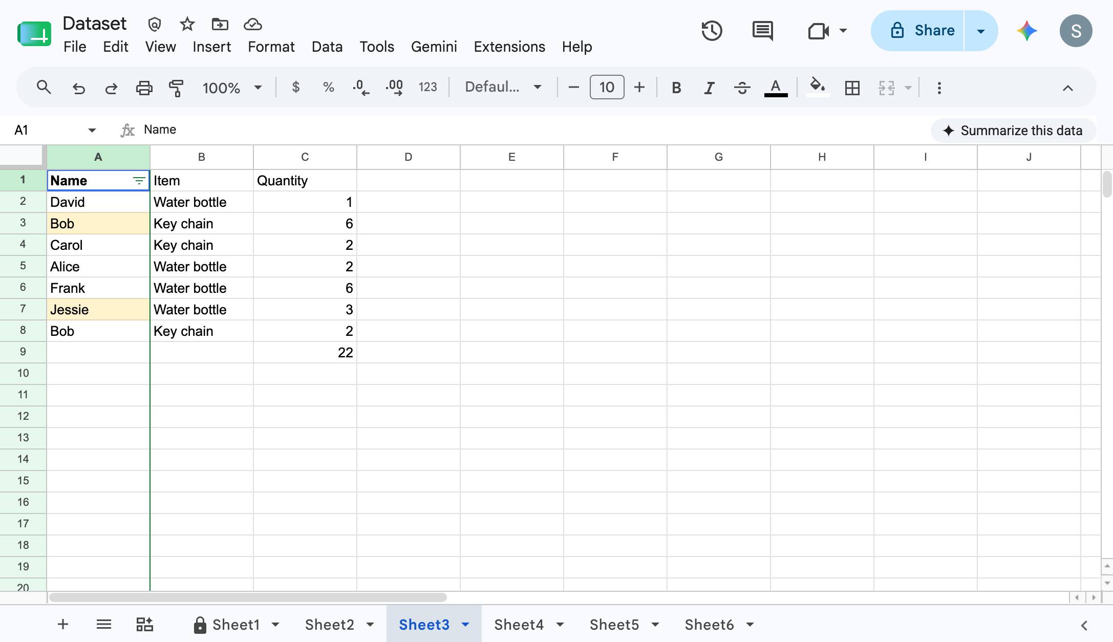 Make sure you have added a filter to your data set.