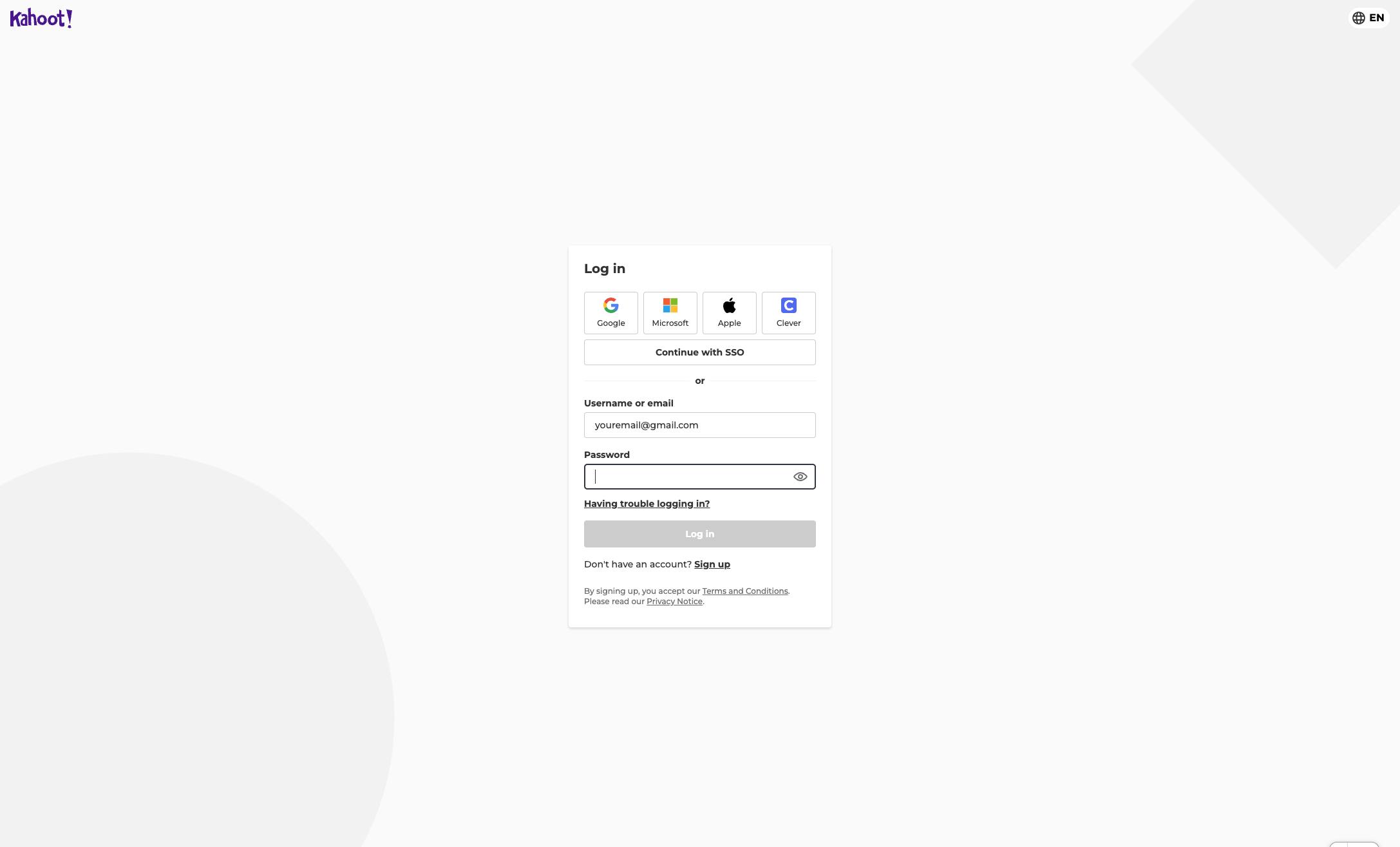 パスワードの入力欄をクリックします