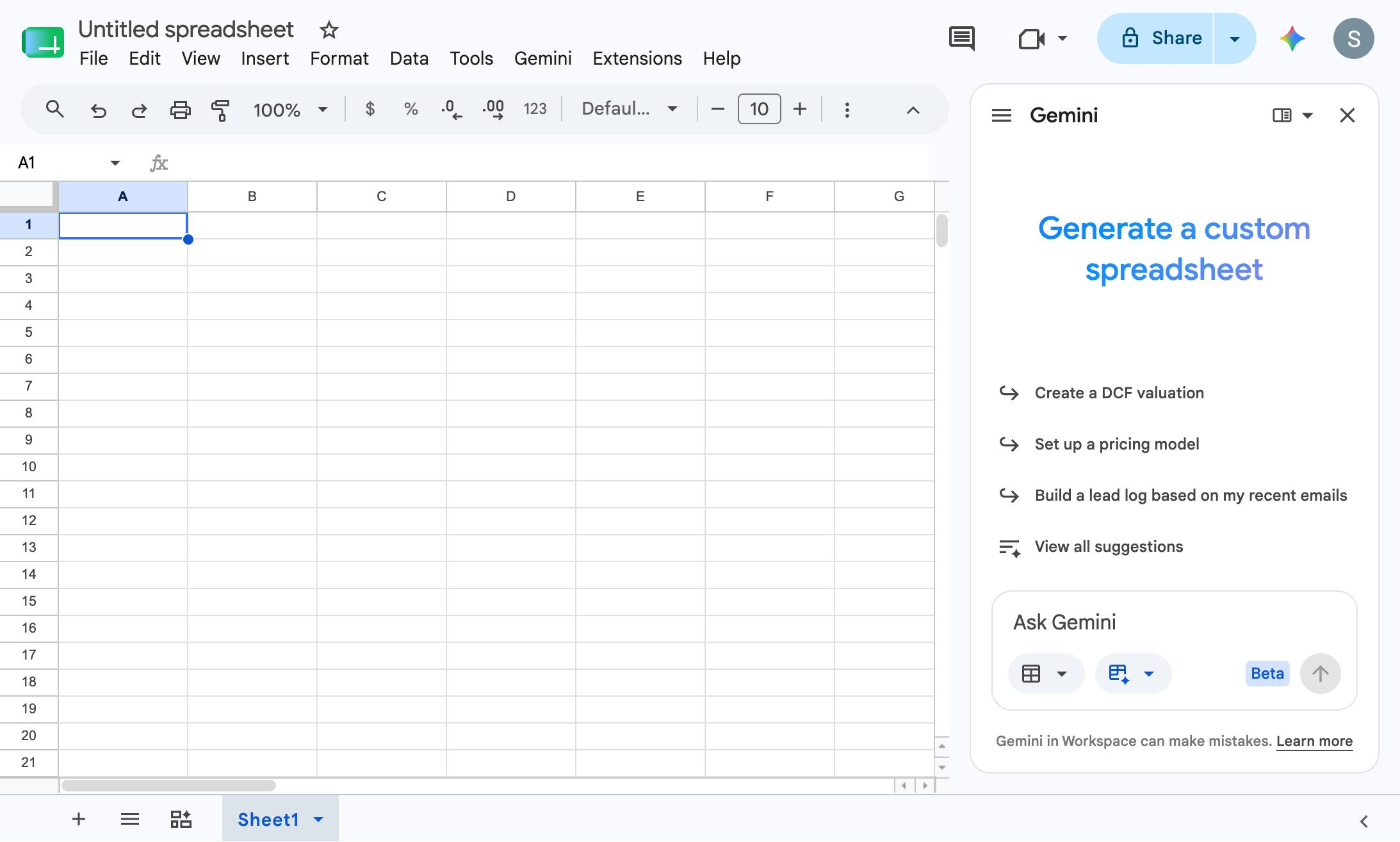 Open the Google Sheets document