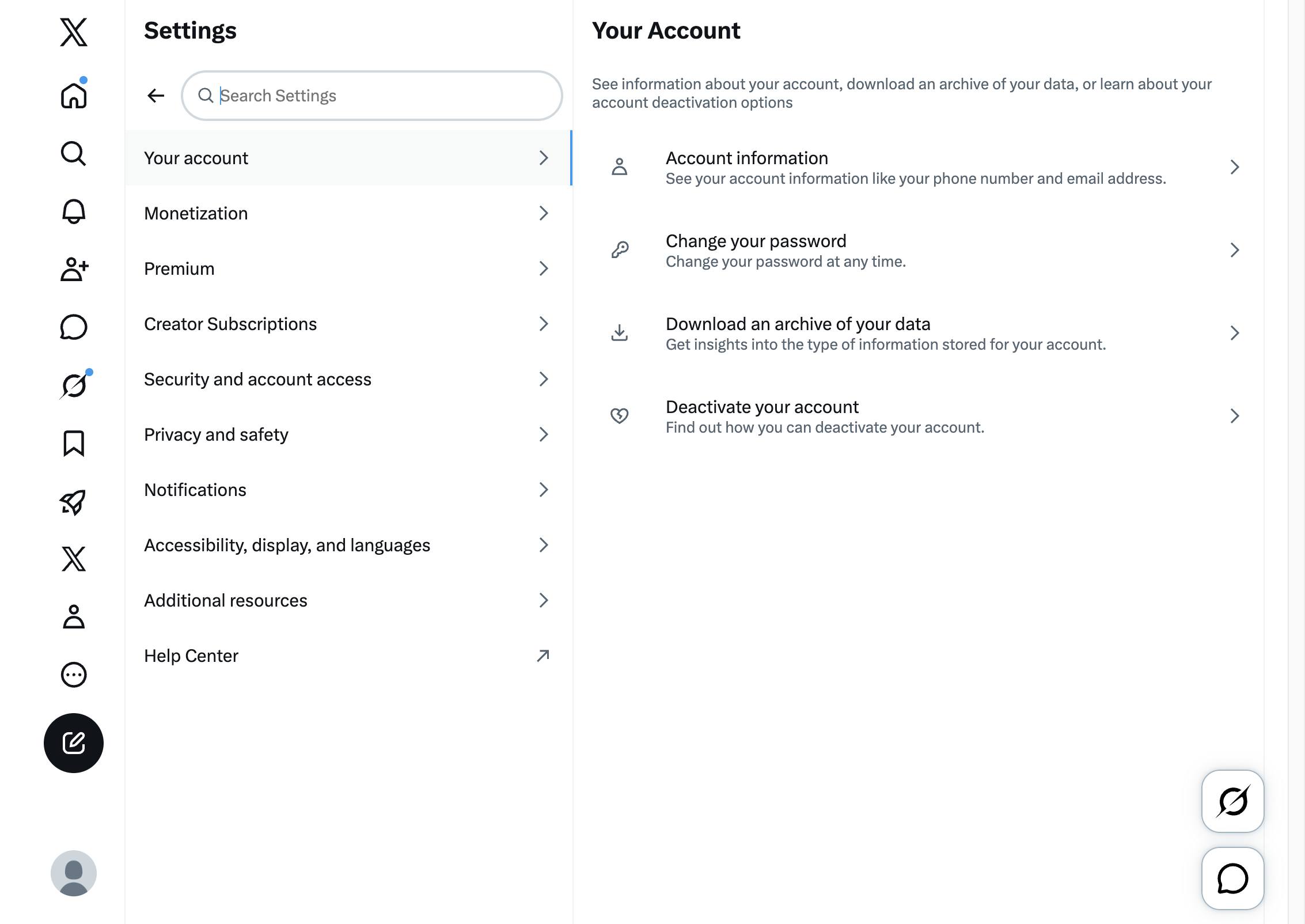 Click the Search Settings field