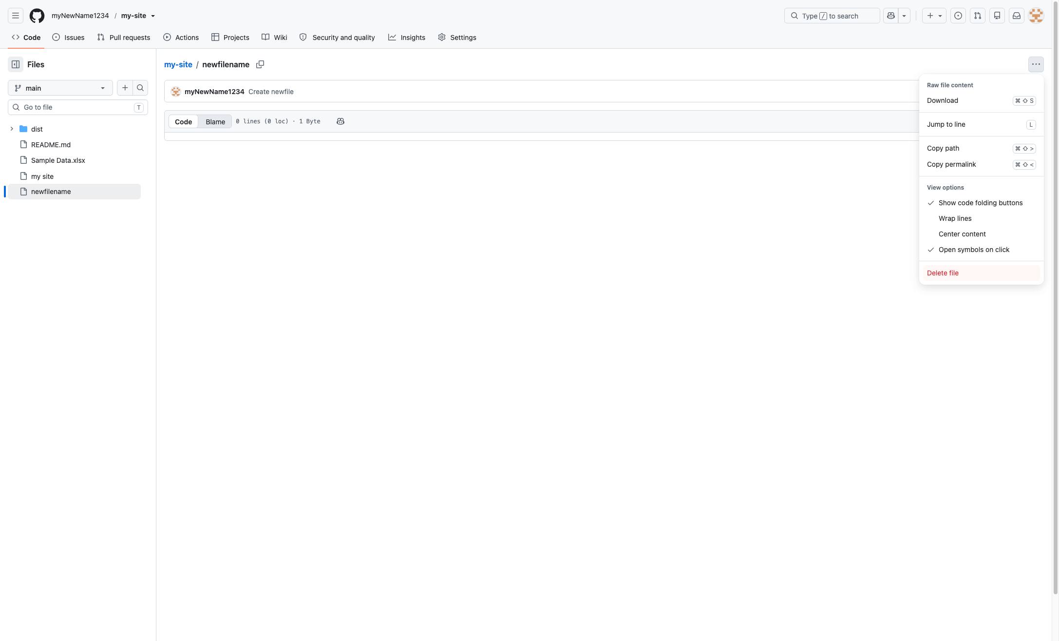You'll see a Trash icon. Click this to delete the file.