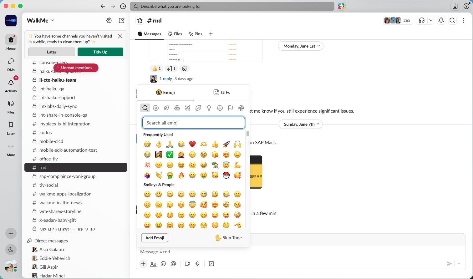 Click the Add Emoji button