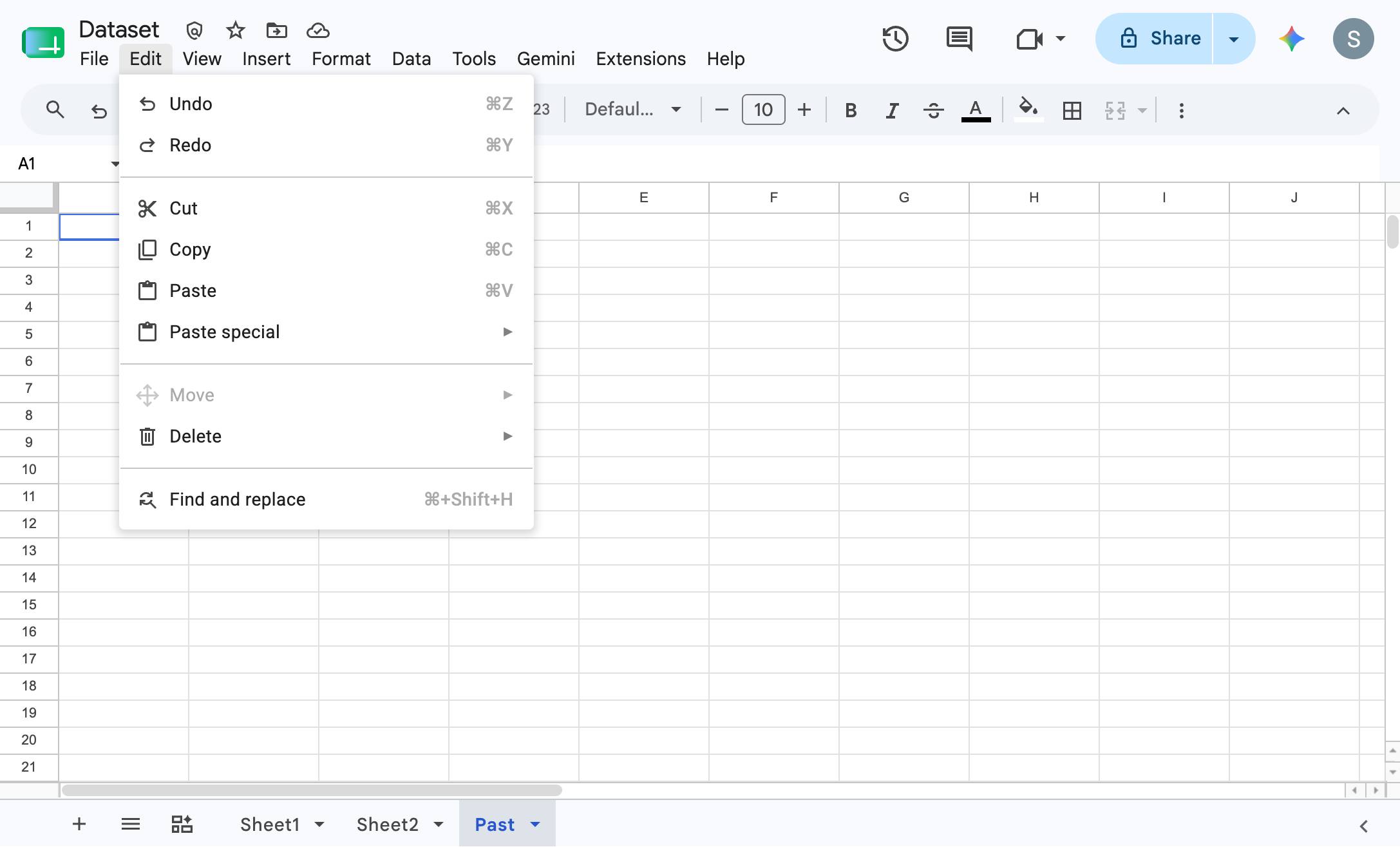 Click the Edit menu