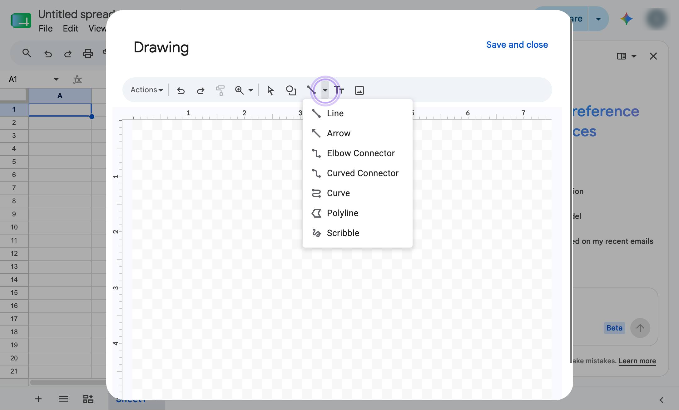 Click the line tool dropdown