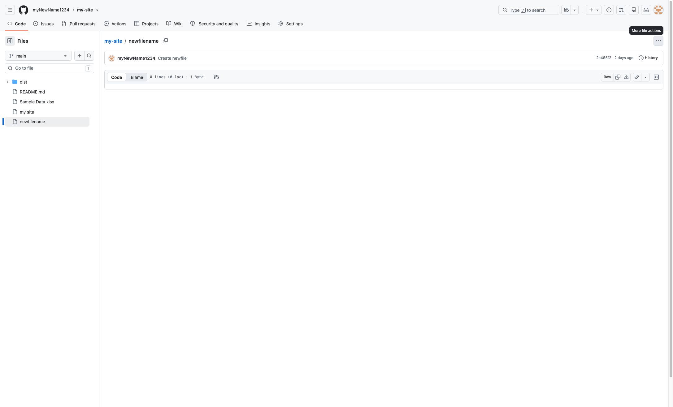 Click the More file actions button