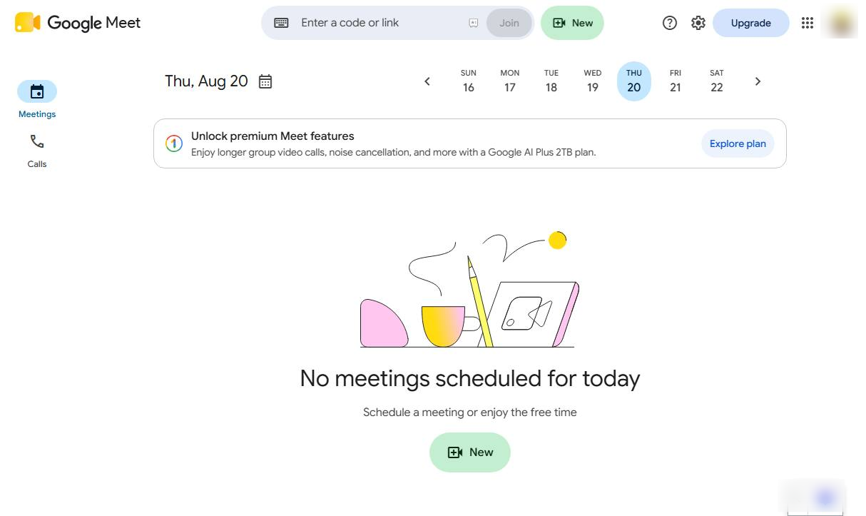 Google Meetを開く