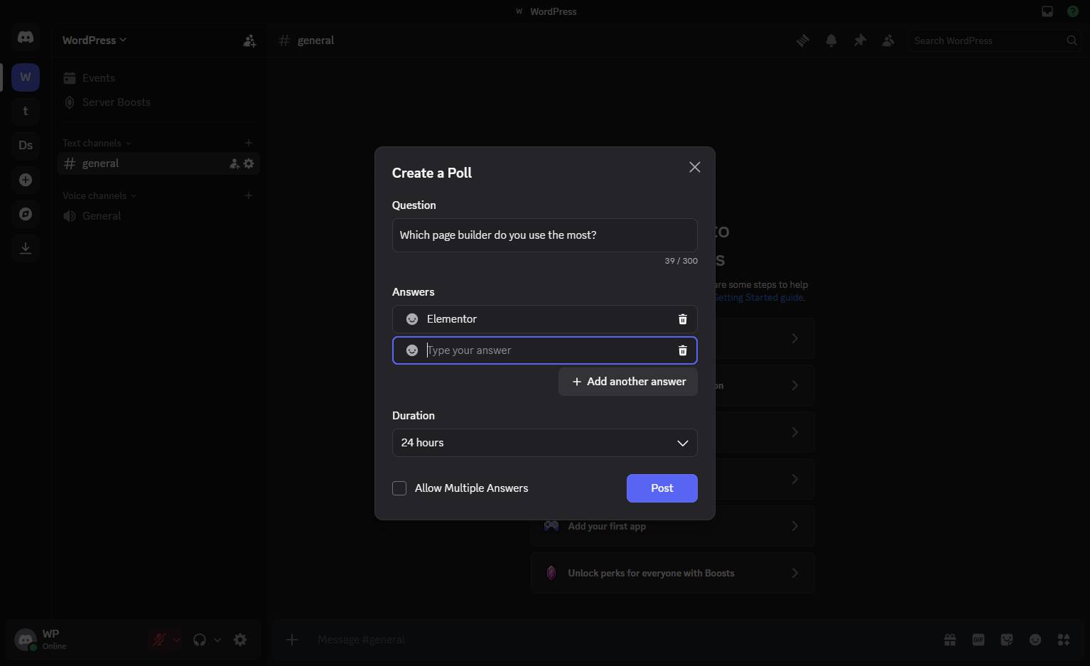 Click the Answer 2 input field