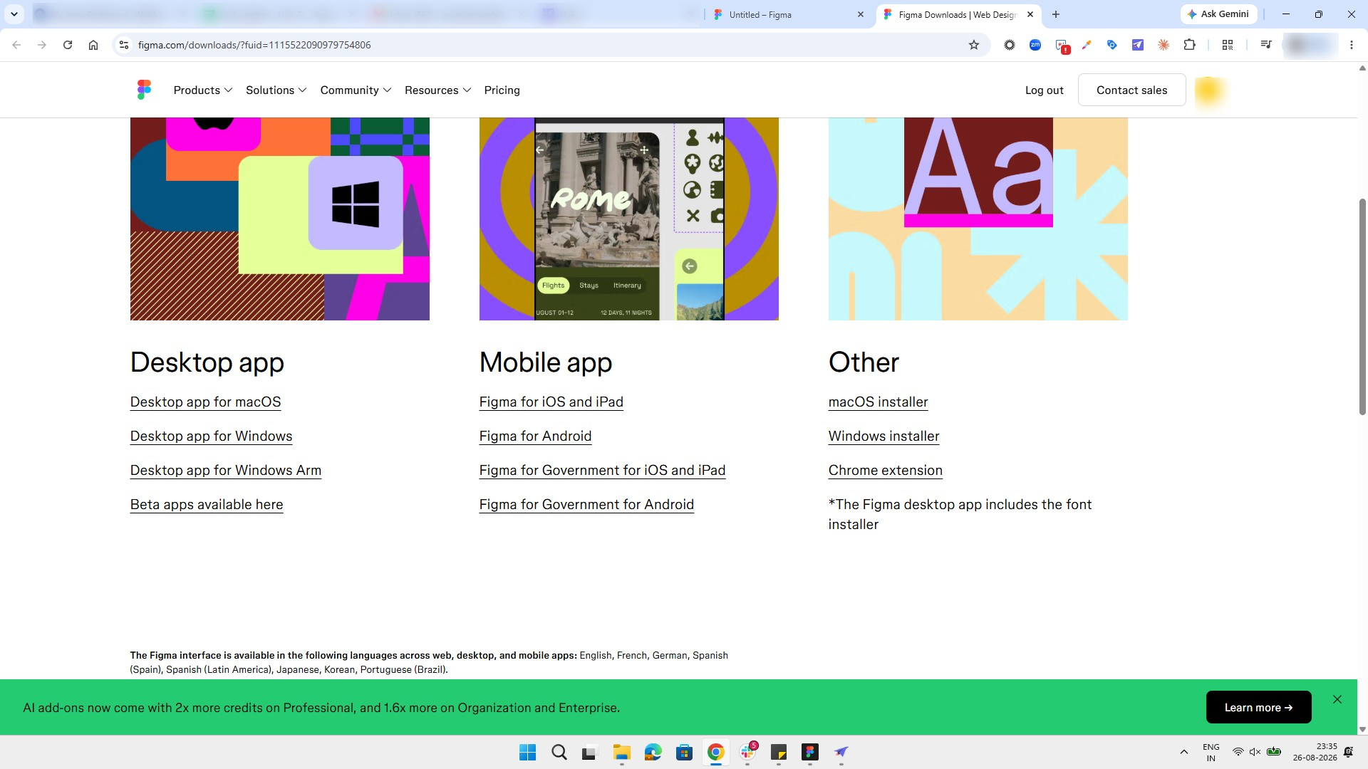 Windowsインストーラーリンクをクリック