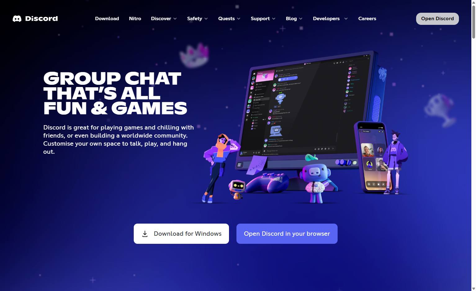 Click the Open Discord button