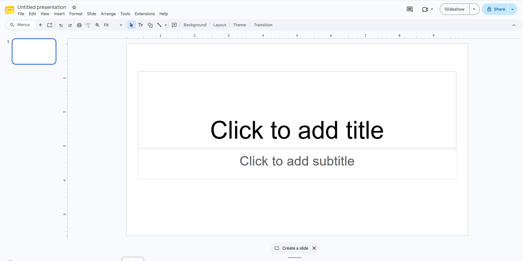 Open Google Slides and add text