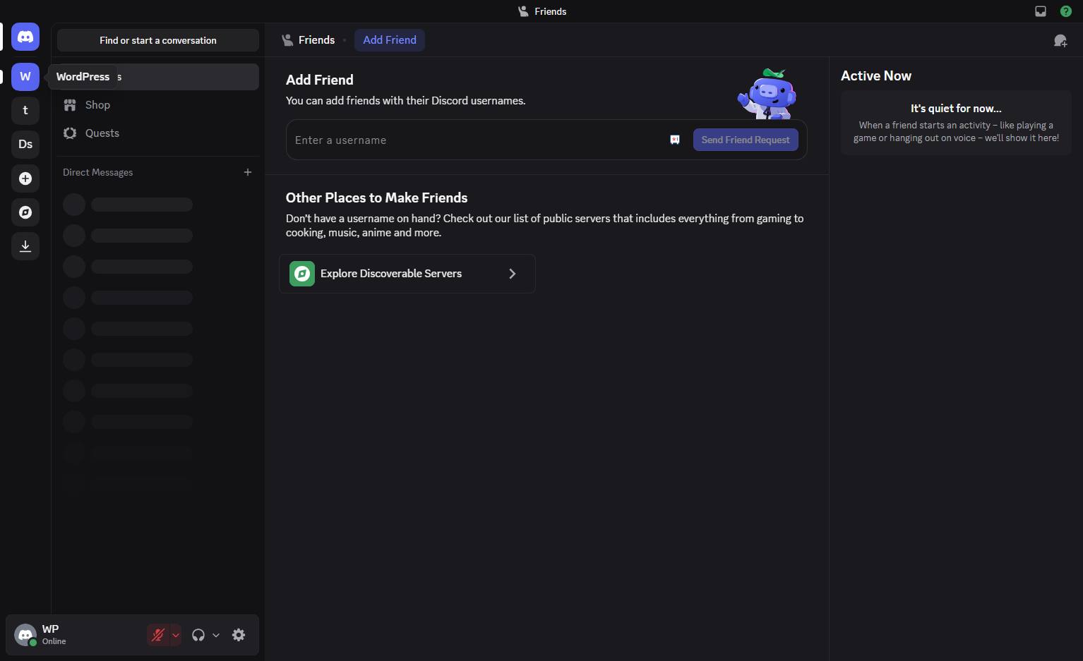 Click the server icon