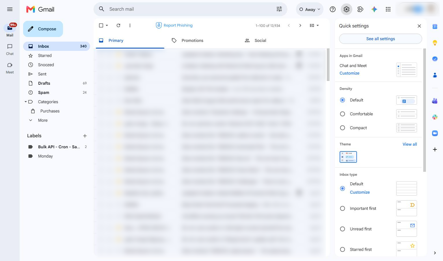 「すべての設定を表示」ボタンをクリックする