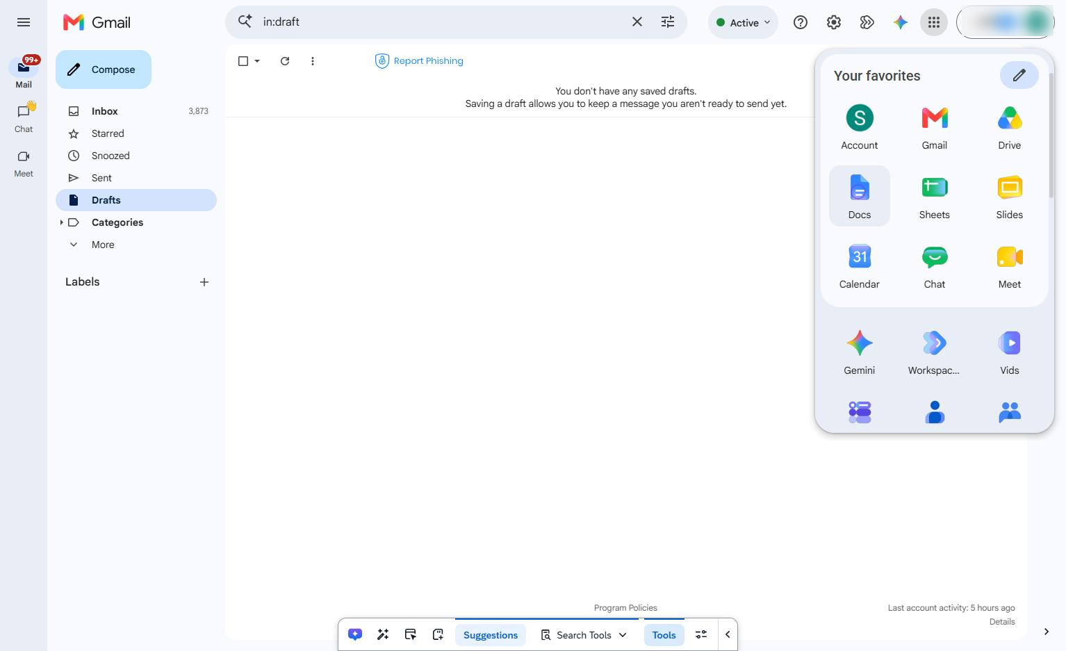 Google Docs アイコンをクリックする