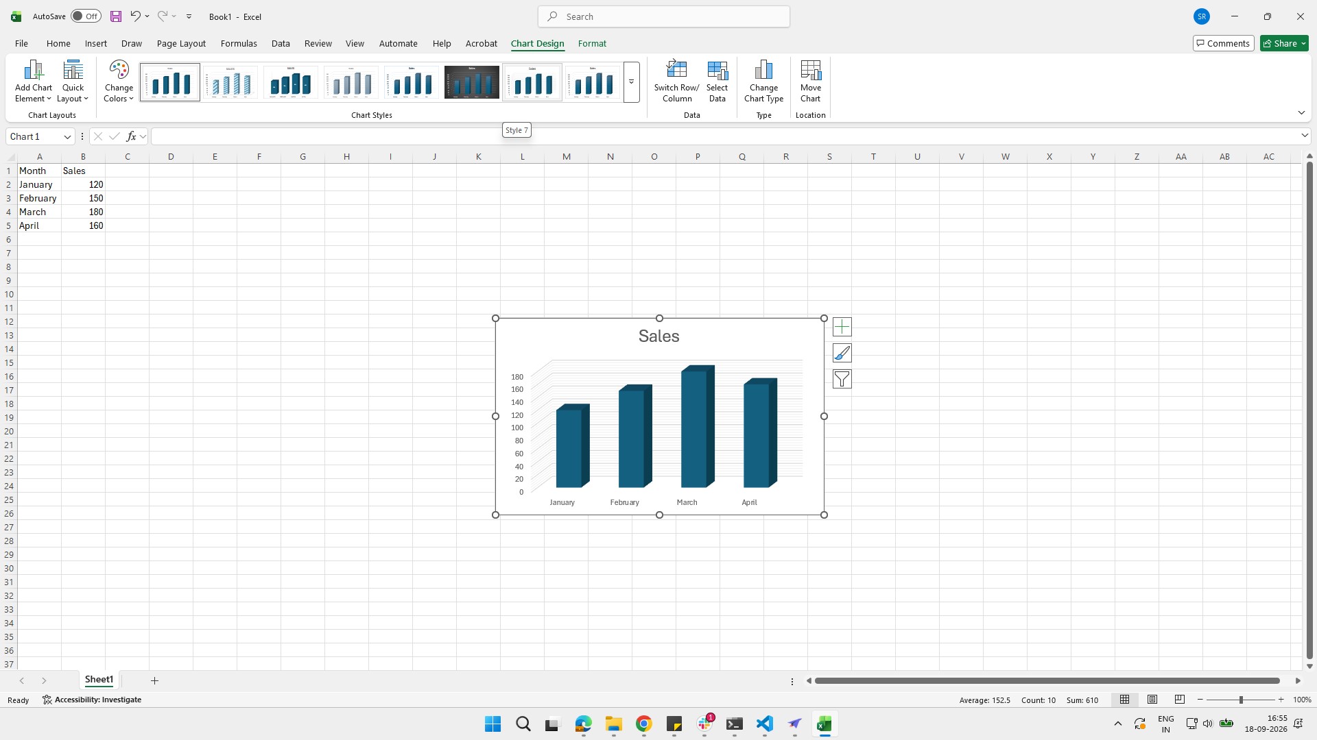 Click the chart style you want.