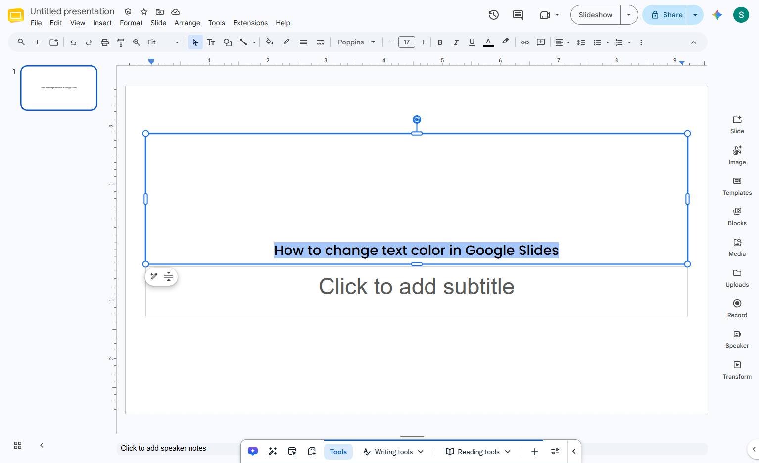 Highlight or Select the text