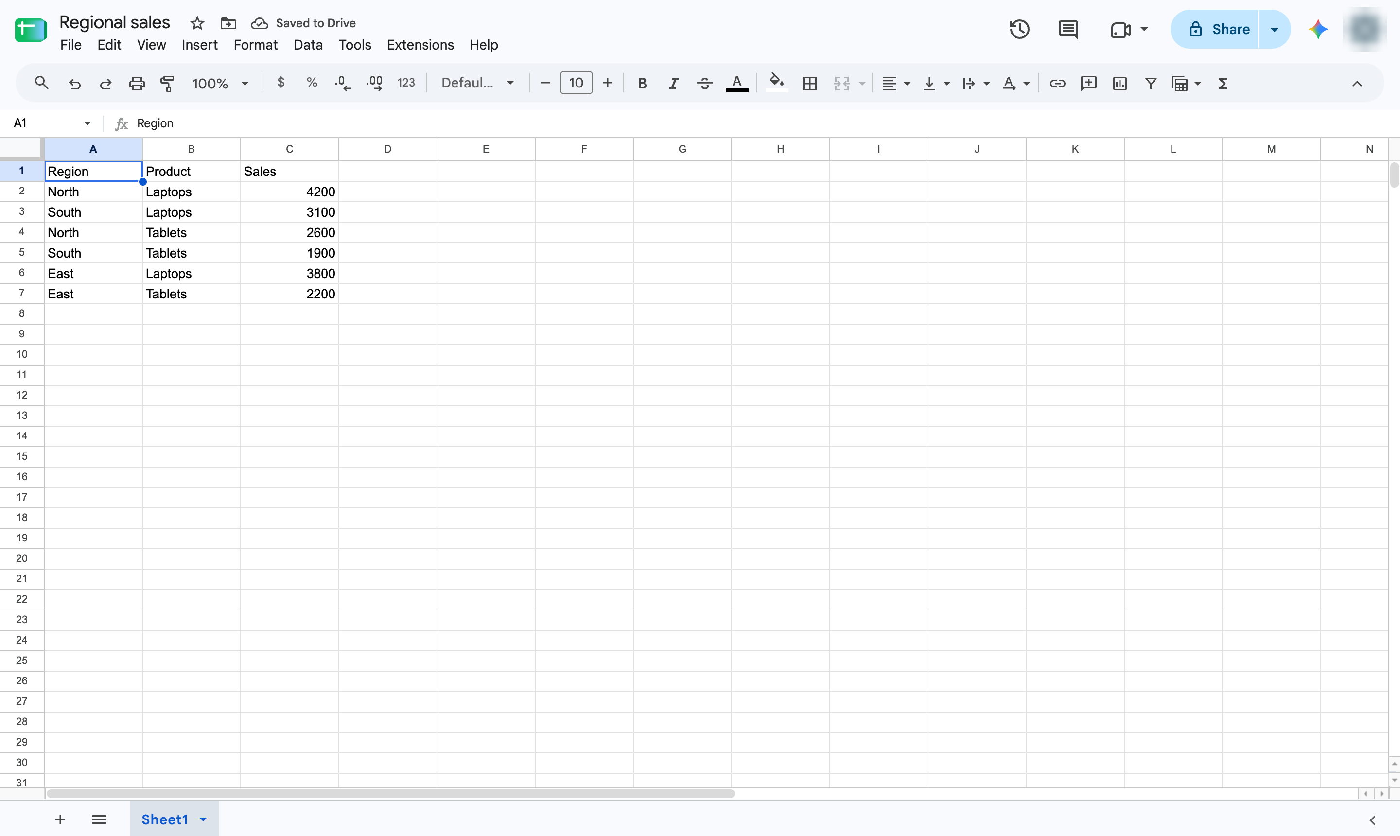 Select your data