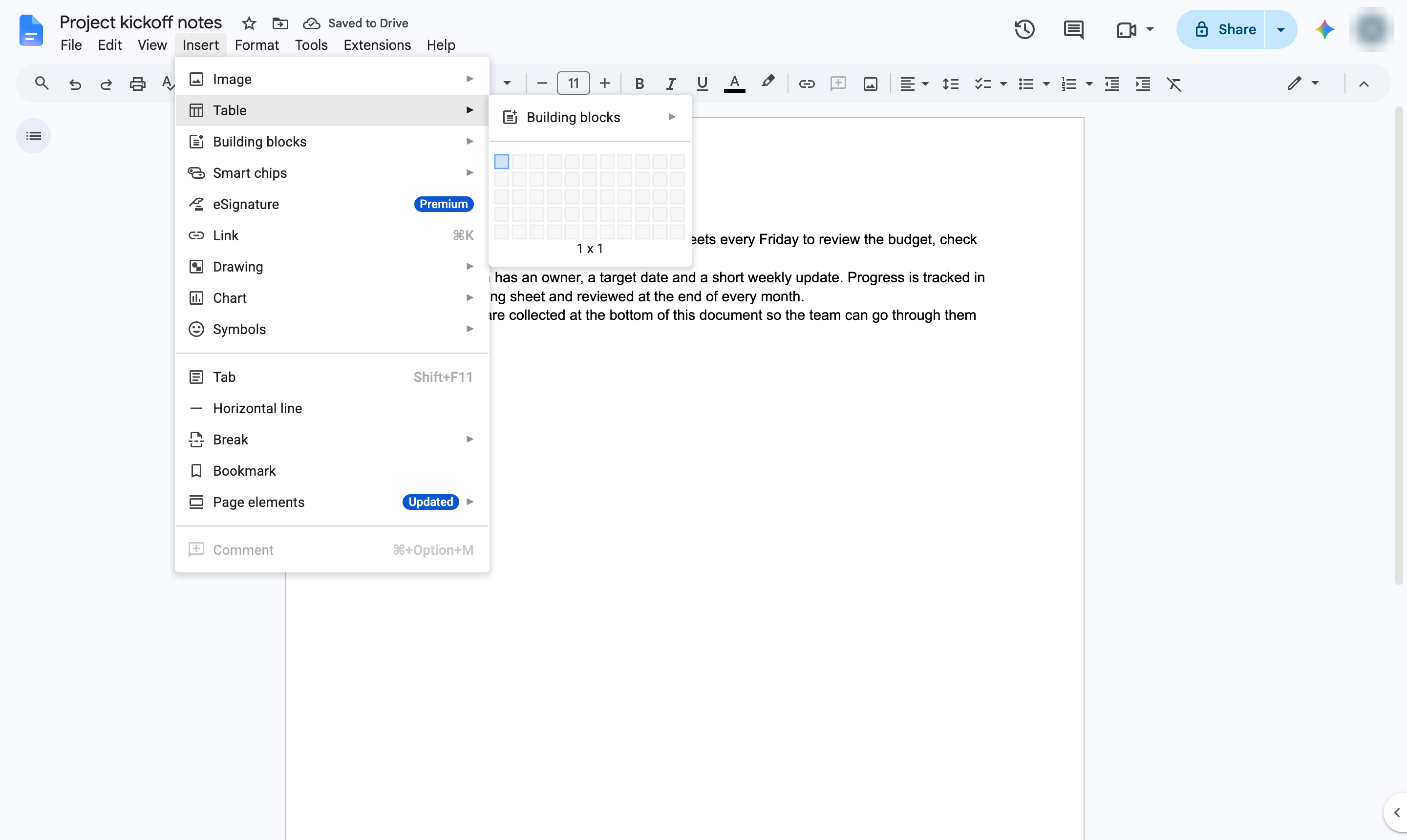 Click Table