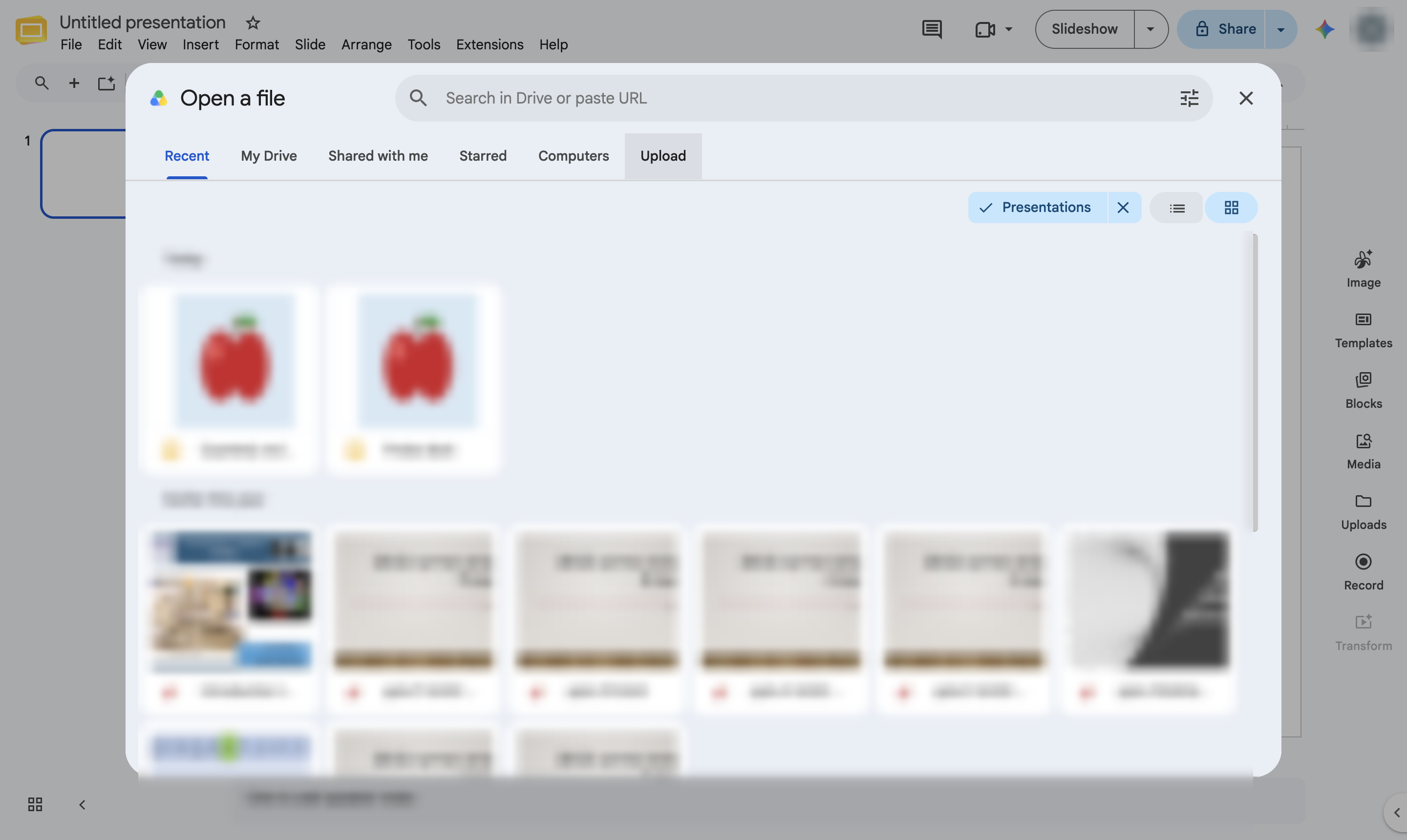 Click Upload