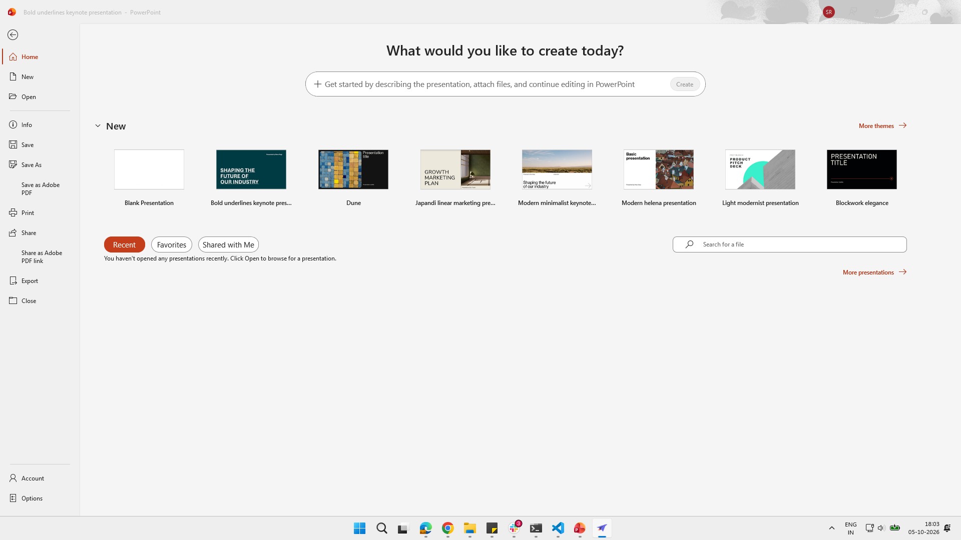 Click the PowerPoint icon