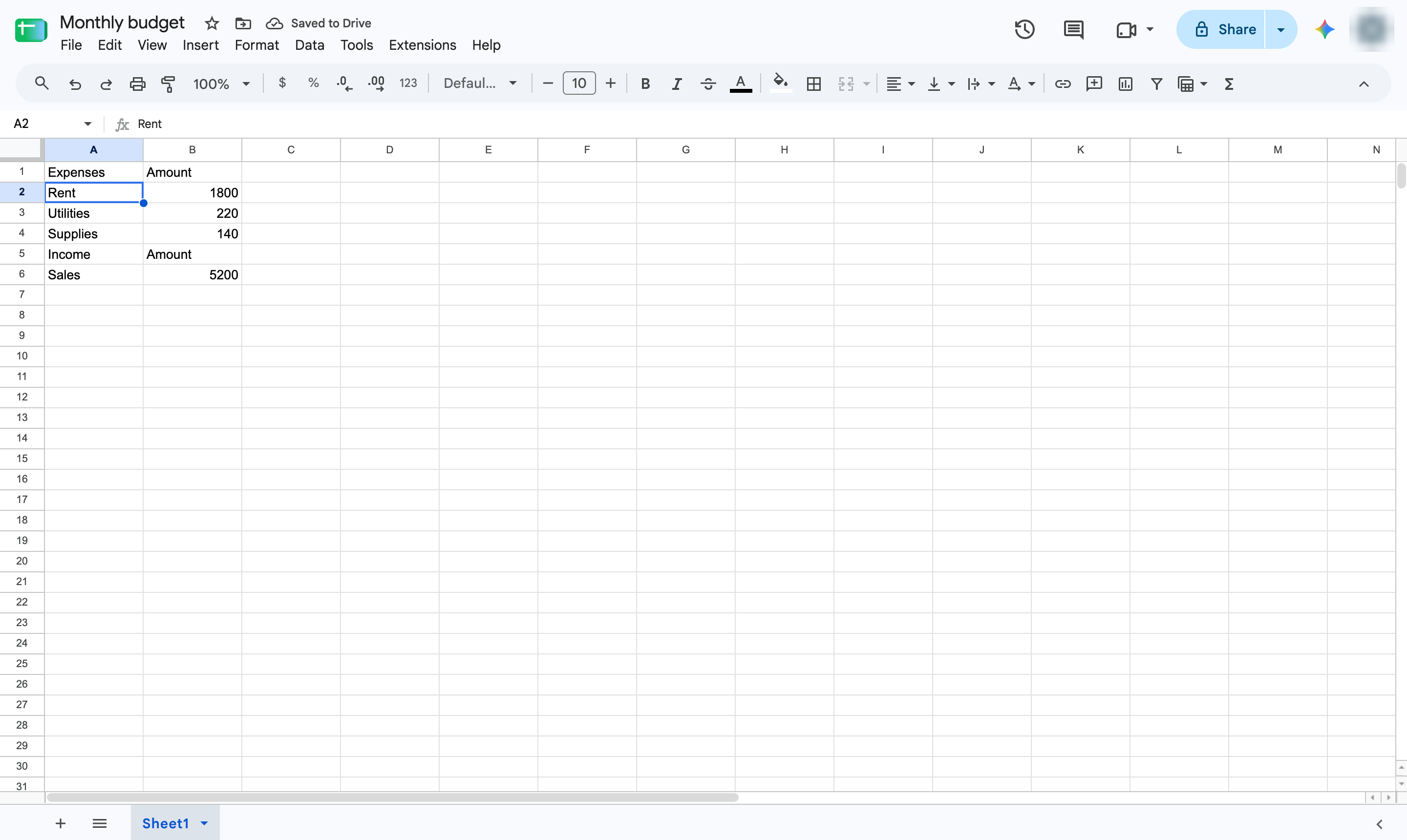 Select the cells to indent