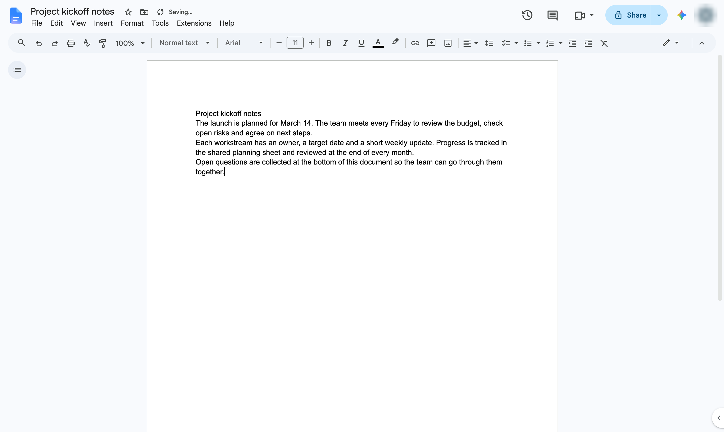 Click in your document