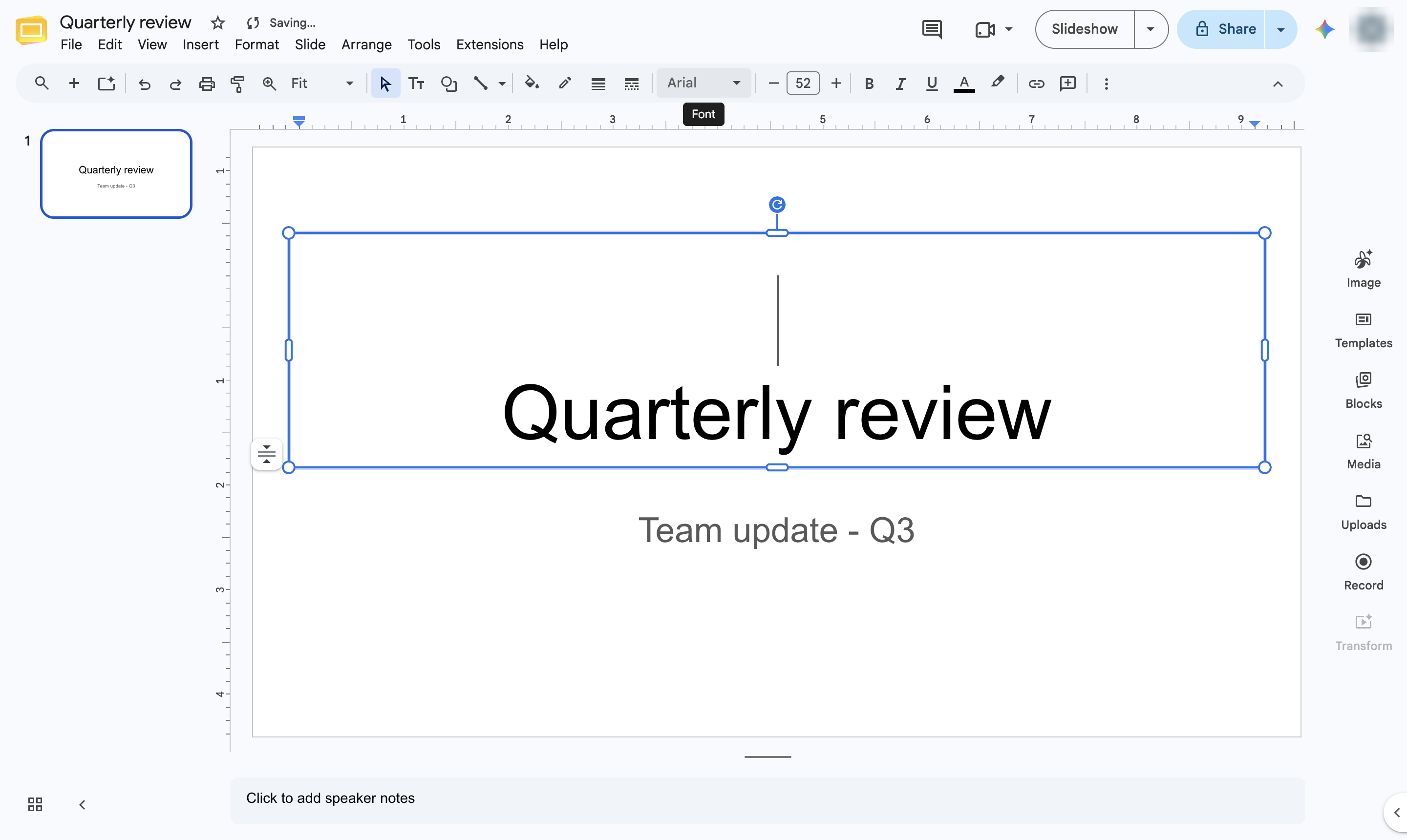 Click the font list