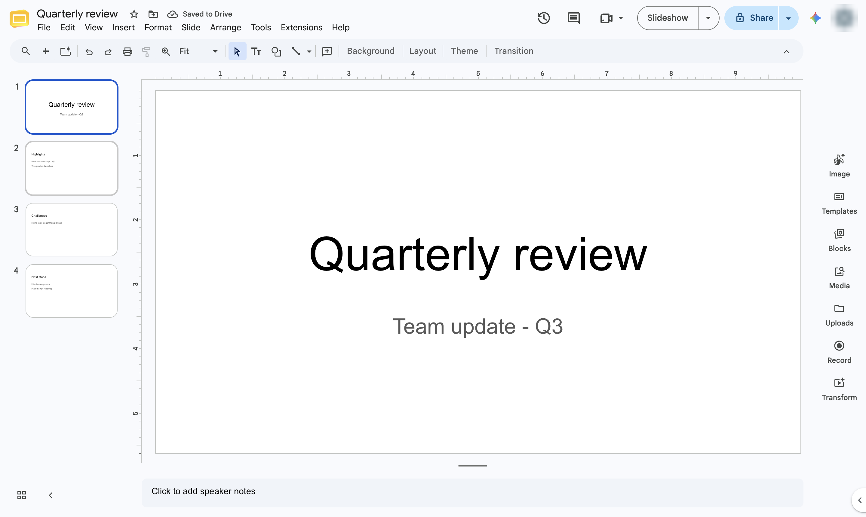 Click the first slide