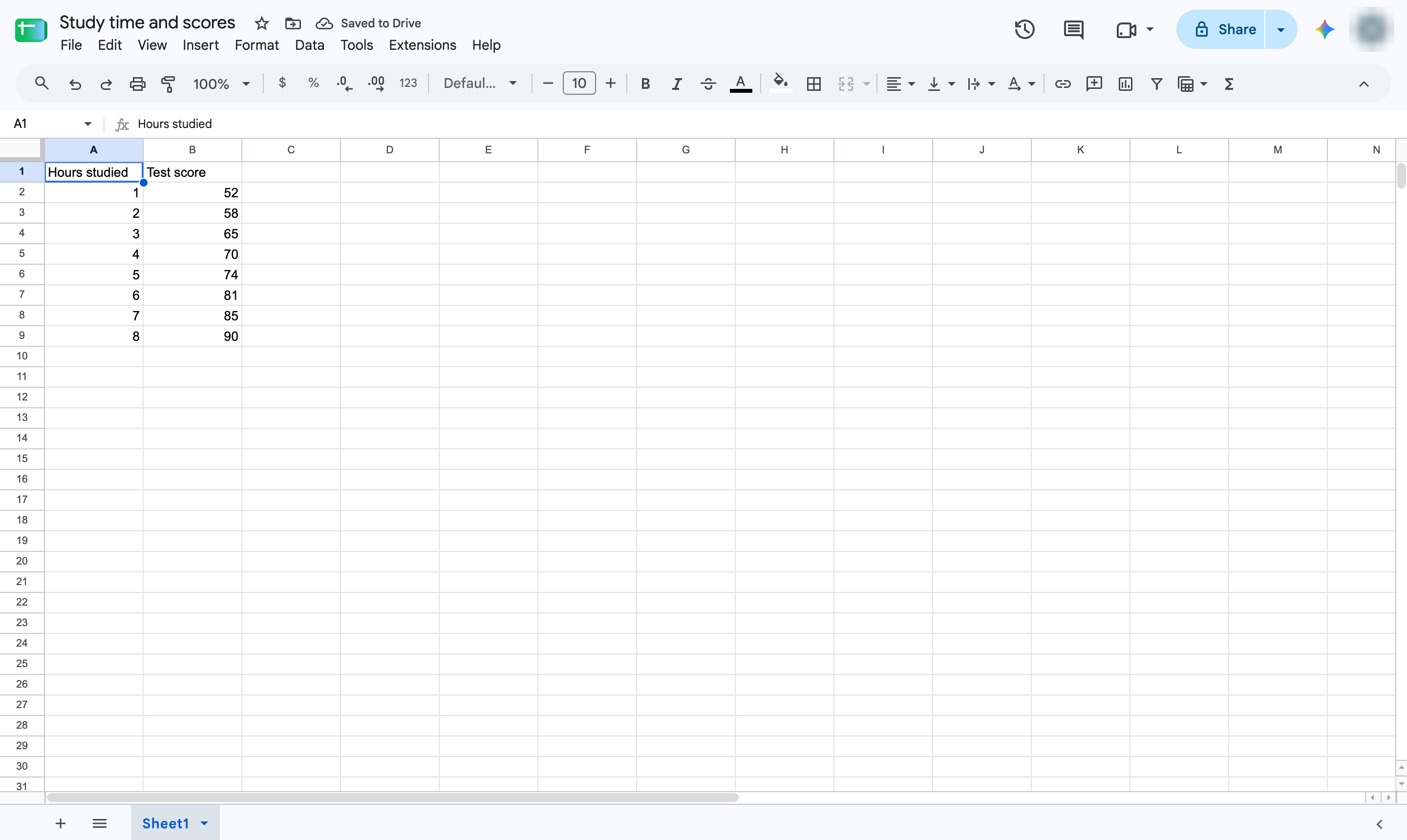 Select your data