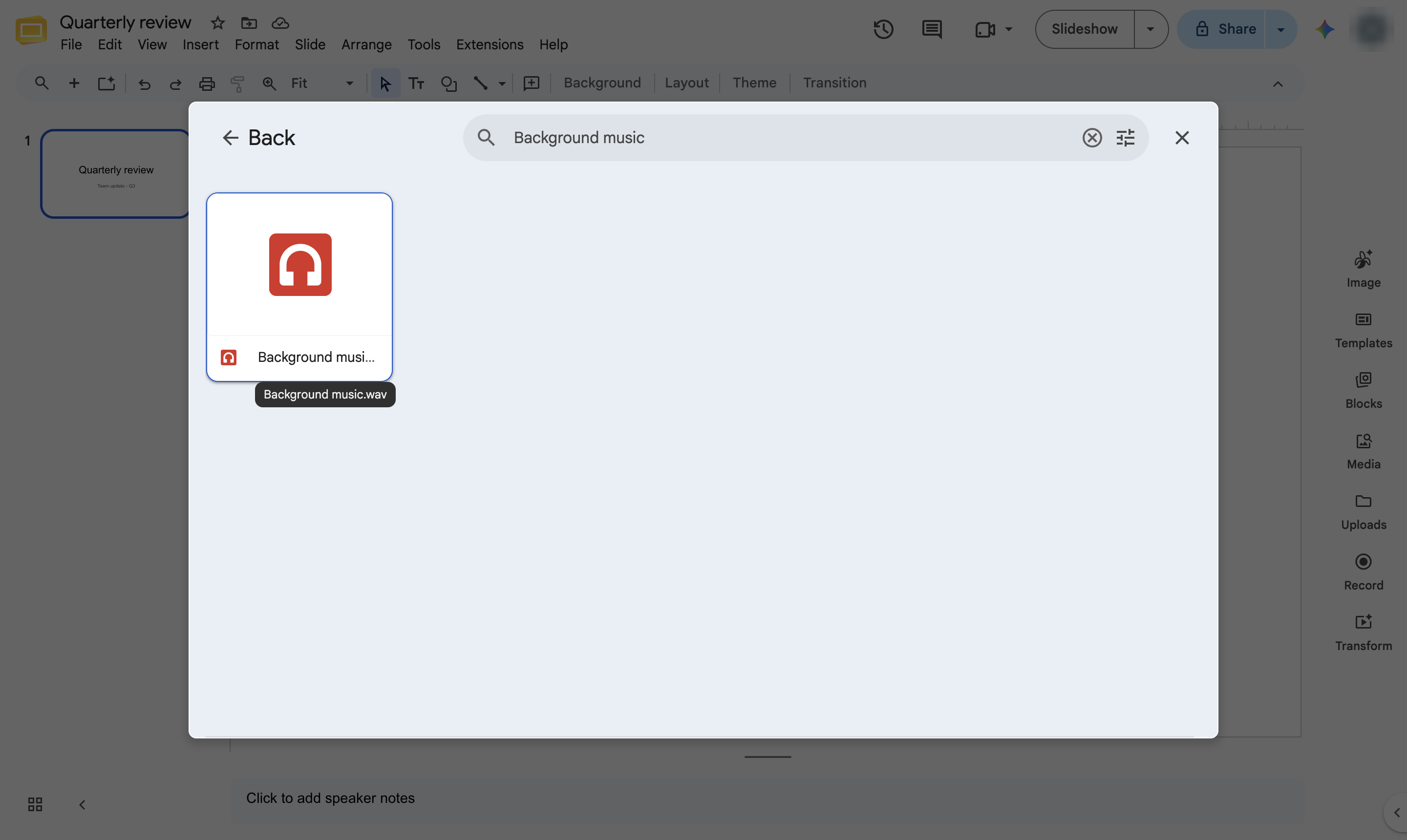 Click the audio file