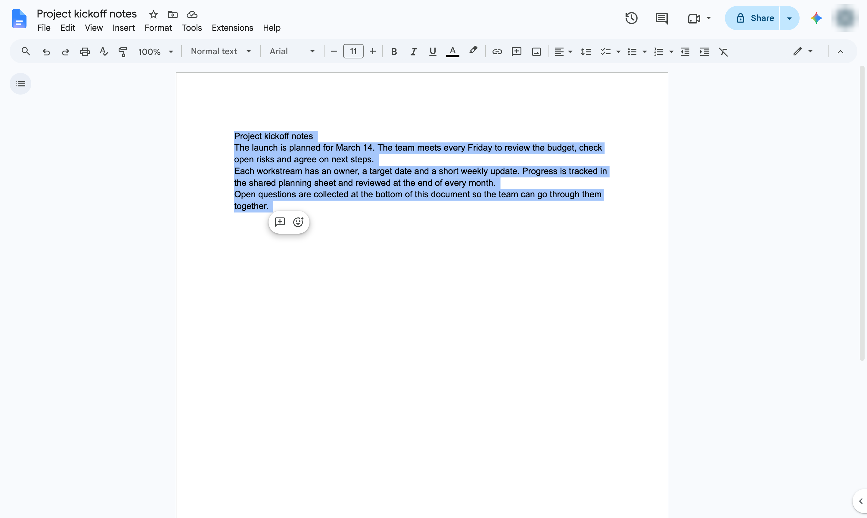 All text selected