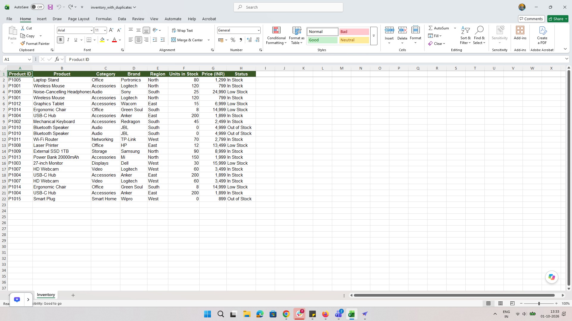 Click the Data tab