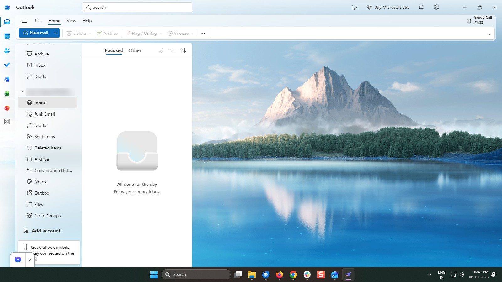 Open Outlook Settings