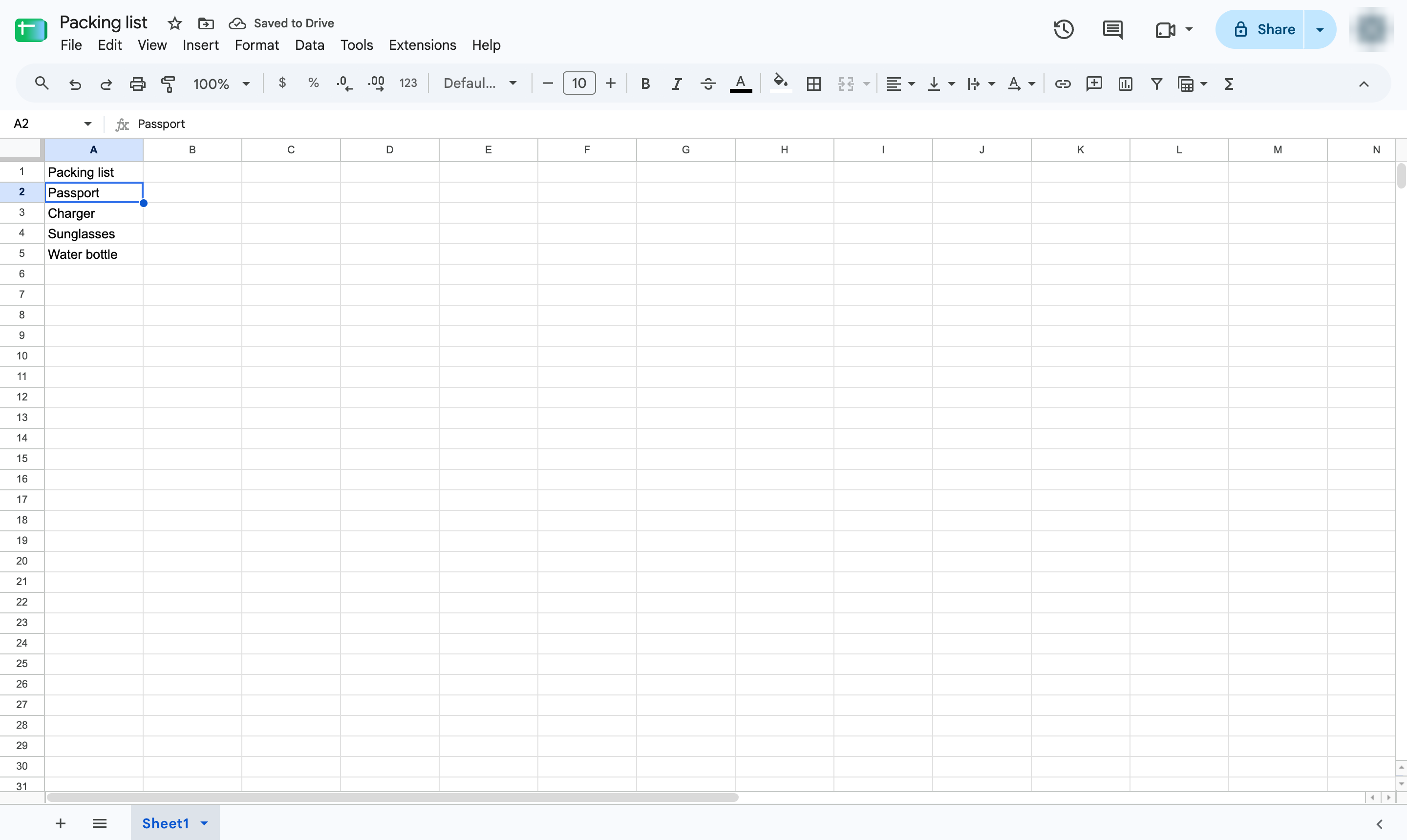 Select the list
