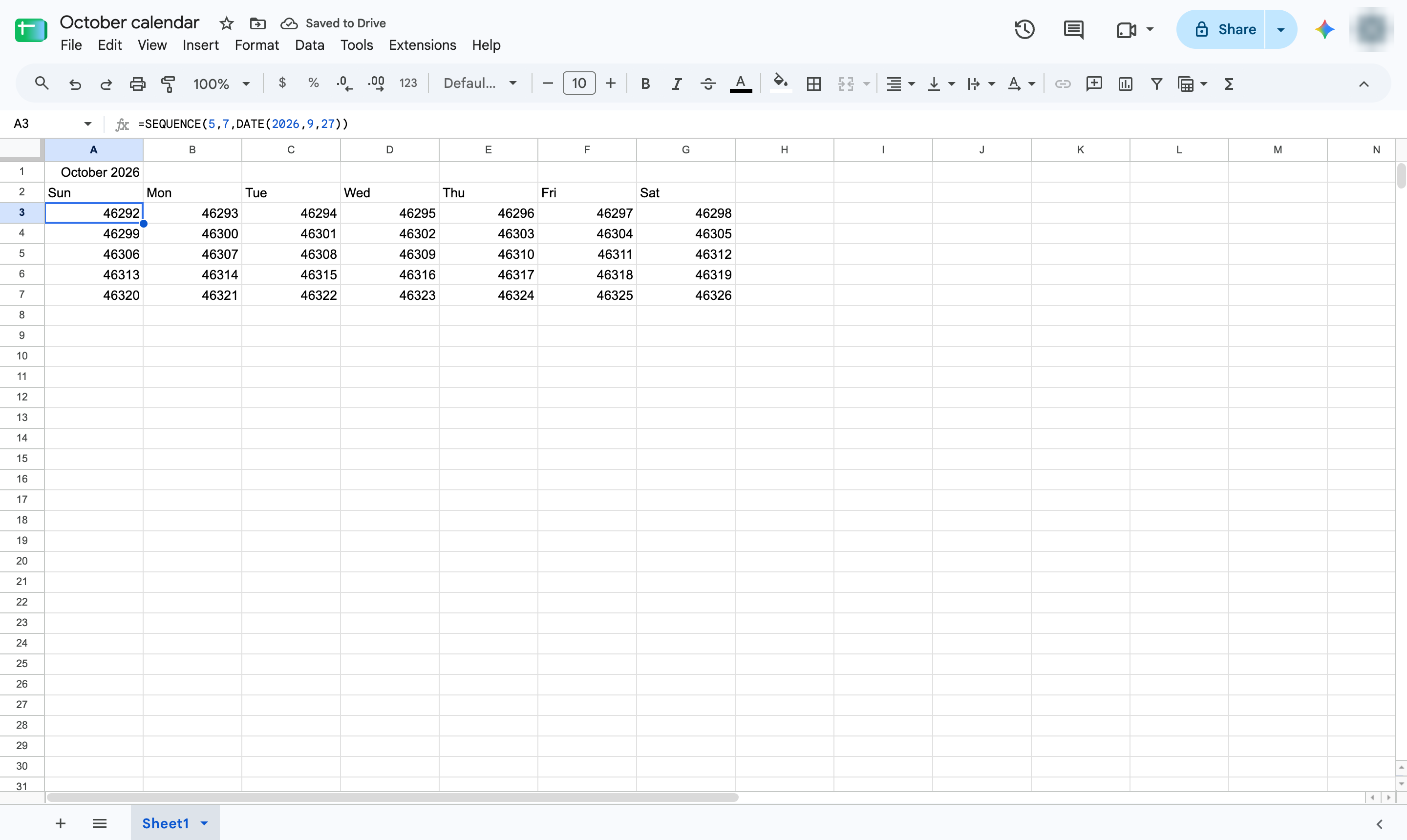 Select the dates