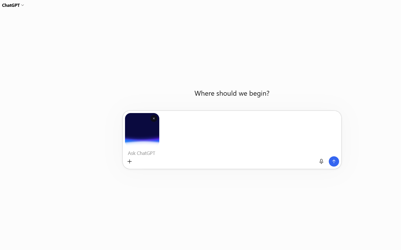 ChatGPTへの写真のアップロード完了