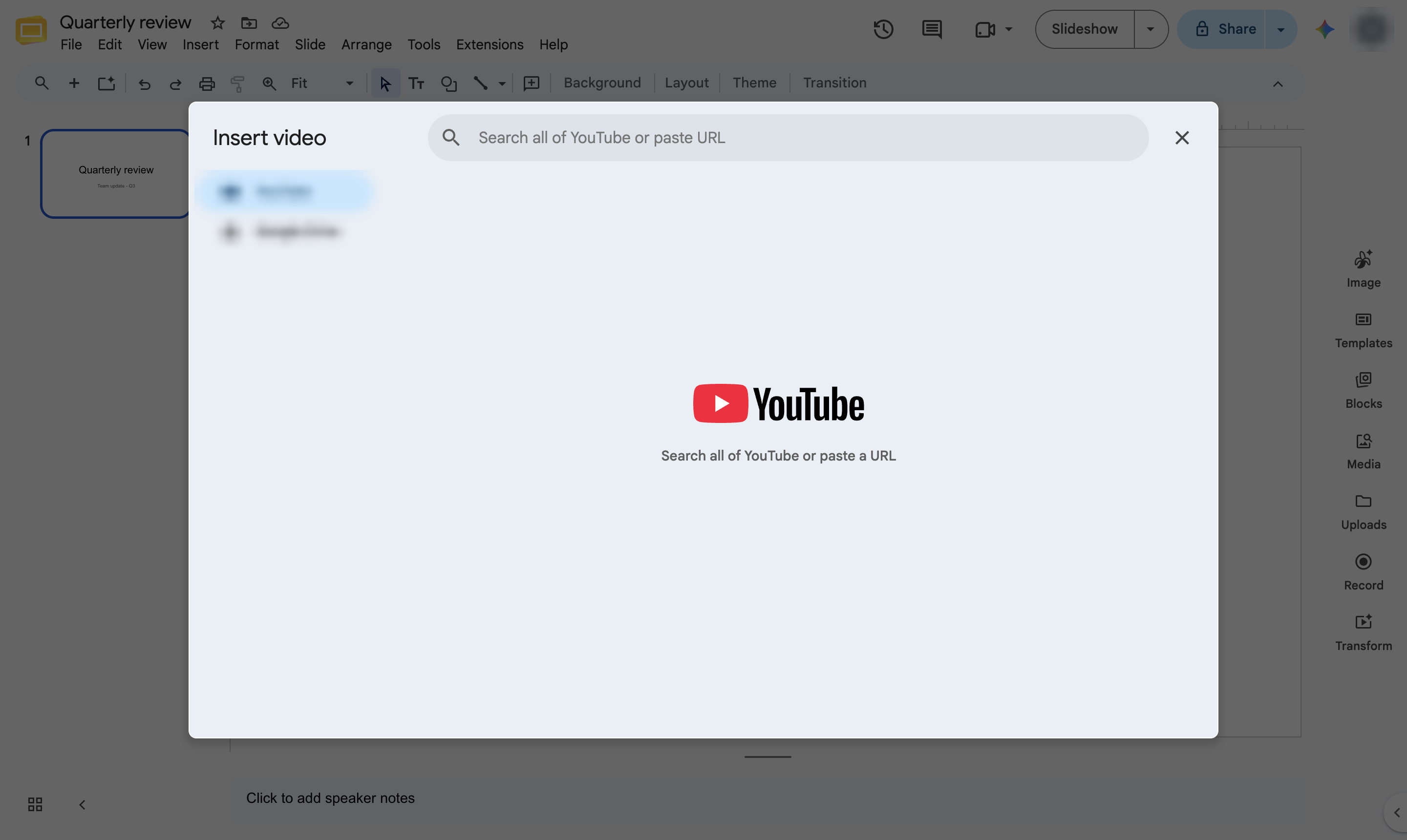 Click the search box